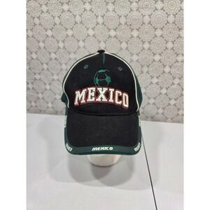 Mexico Soccer Football Embroidered Baseball Cap Hat Adjustable Green Black